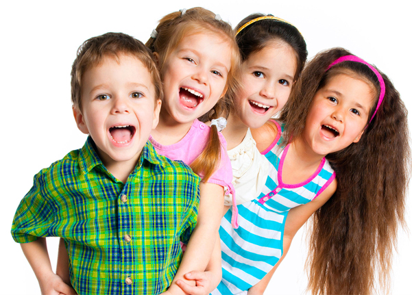 Four children smiling