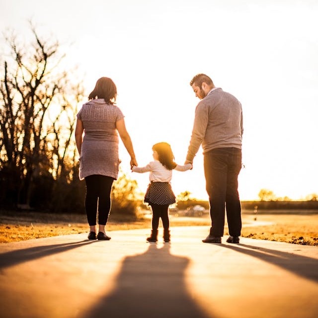 Family holding hands